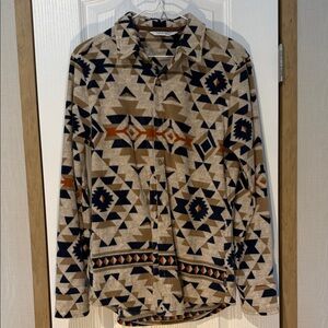Aztec Tan and Navy Fleece Jacket